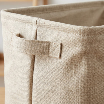 Spvxg Fabric Folding Storage Basket Oatmeal Handles Large