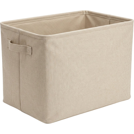 Spvxg Fabric Folding Storage Basket Oatmeal Handles Large