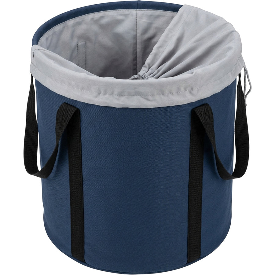 Spvxg Round Twill Folding Storage Basket with Drawstring Cover Ink Blue